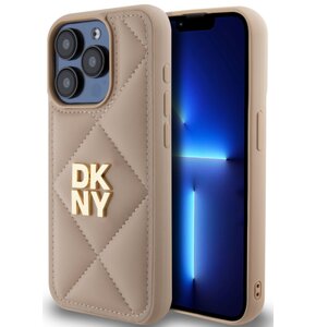 Etui DKNY Quilted Stack Logo do Apple iPhone 15 Pro Max Beżowy