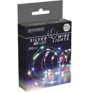 Lampki drucik CHRISTMAS DECORATION 80 LED Multicolor Bateryjne