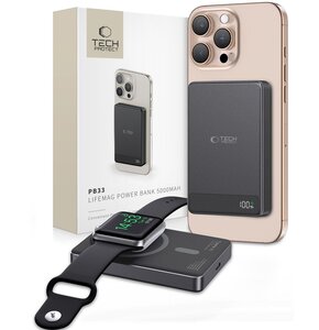 Powerbank TECH-PROTECT PB33 LifeMag MagSafe 5000mAh 15W Czarny