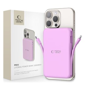 Powerbank TECH-PROTECT PB31 LifeMag MagSafe 10000 mAh Różowy