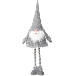 Mikołaj CHRISTMAS DECORATION na teleskopowych nogach 100 cm Srebrny