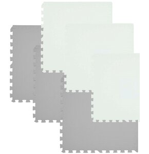 Mata piankowa HUMBI Puzzle 60 x 60 x 1 cm 9030 (6 elementów) Biało-szary