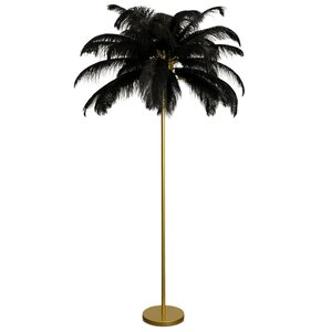 Lampa podłogowa EUROFIRANY Feri 432983 Czarno-złoty wysokość 180 cm