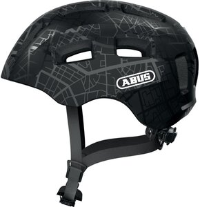 Kask rowerowy ABUS Youn-I 2.0 Street Art Czarny Dla Dzieci z lampką (rozmiar S)