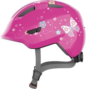 Kask rowerowy ABUS Smiley 3.0 Butterfly Ciemnoróżowy dla Dzieci (rozmiar M)