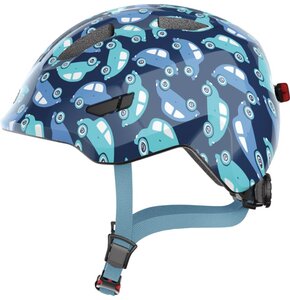 Kask rowerowy ABUS Smiley 3.0 LED Car Granatowy dla Dzieci z lampką (rozmiar S)