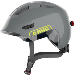Kask rowerowy ABUS Smiley 3.0 Ace LED Shiny Szary dla Dzieci z lampką (rozmiar S)