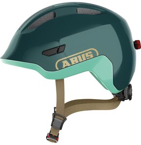Kask rowerowy ABUS Smiley 3.0 Ace LED Royal Zielony dla Dzieci z lampką (rozmiar S)