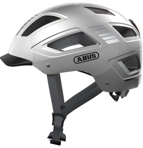 Kask rowerowy ABUS Hyban 2.0 Signal Srebrny Miejski z lampką (rozmiar L)