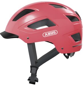 Kask rowerowy ABUS Hyban 2.0 Living Różowy Miejski z lampką (rozmiar L)