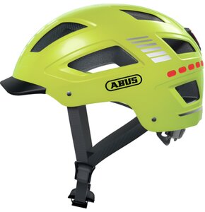 Kask rowerowy ABUS Hyban 2.0 LED Signal Żółty Miejski z lampką (rozmiar M)