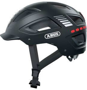Kask rowerowy ABUS Hyban 2.0 LED Signal Czarny Miejski z lampką (rozmiar XL)