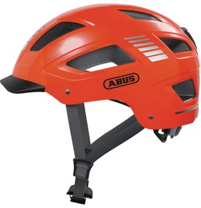 Kask rowerowy ABUS Hyban 2.0 Signal Pomarańczowy Miejski z lampką (rozmiar L)