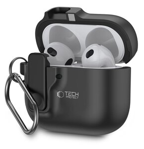 Etui na słuchawki TECH-PROTECT Slim Hook do Apple Airpods 4 Czarny
