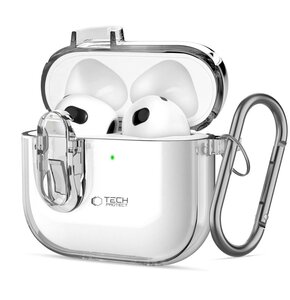 Etui na słuchawki TECH-PROTECT Slim Hook do Apple Airpods 4 Przezroczysty