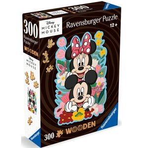 Puzzle RAVENSBURGER Wooden Myszka Mickey i Minnie 12000762 (300 elementów)