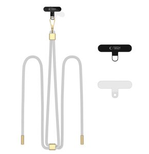 Smycz do telefonu TECH-PROTECT C2S Rope Crossbody Strap Szaro-złoty