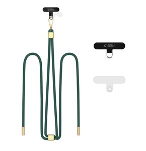 Smycz do telefonu TECH-PROTECT C2S Rope Crossbody Strap Zielono-złoty