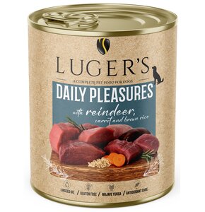 Karma dla psa LUGER'S Daily Pleasures z reniferem, marchewką i brązowym ryżem 800 g