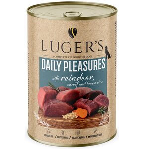 Karma dla psa LUGER'S Daily Pleasures z reniferem, marchewką i brązowym ryżem 400 g