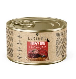 Karma dla psa LUGER'S Puppy's Time z wołowiną, wątróbką z indyka i borówką 185 g