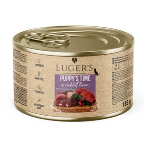 Karma dla psa LUGER'S Puppy's Time z wątróbką z królika, szpinakiem i żurawiną 185 g