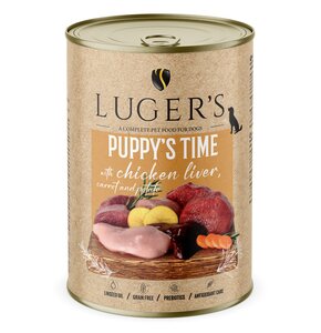 Karma dla psa LUGER'S Puppy's Time z wątróbką z kurczaka, marchewką i ziemniakiem 400 g
