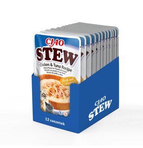 Karma dla kota INABA Ciao Stew Chicken & Tuna 12 x 40 g
