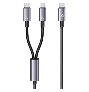 Kabel USB-C/USB-C - USB-C USAMS 2w1 72W 1.2m Czarno-szary
