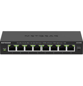 Switch NETGEAR GS308E-400EUS Gigabit Ethernet, 8 portów, Funkcja PoE, Zarządzalny