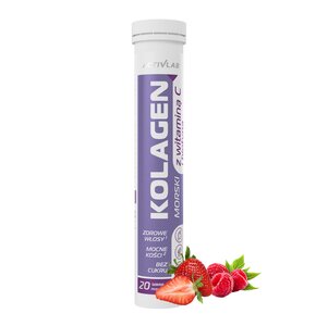 Kolagen ACTIVLAB Witamina C + Biotyna Truskawkowo-malinowy (20 tabletek)