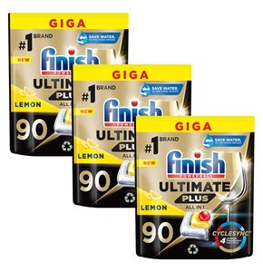 Kapsułki do zmywarki FINISH Powerball Ultimate Plus All in 1 Lemon 3 x 90 szt.
