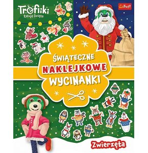 Książka z naklejkami Trefliki Ratują Święta Świąteczne naklejkowe wycinanki Zwierzęta (miękka okładka)