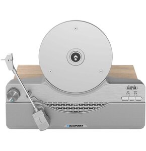 Gramofon pionowy BLAUPUNKT VT100 Srebrny , Automatyczny, Napęd paskowy, Wbudowane głośniki, Prędkość odtw.33 1/3,45 obr./min