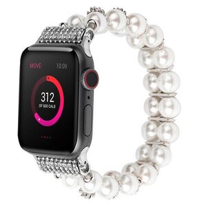 Pasek LUNA A00296 do Apple Watch 3/4/5/6/7/8/9/SE (38/40/41mm) Srebrny
