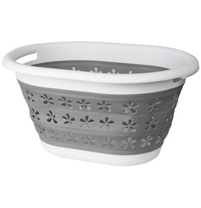 Kosz na pranie GOCKOWIAK Oval Compact 25 l Biało-szary