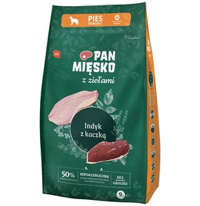 Karma dla psa PAN MIĘSKO Indyk z kaczką z ziołami 9 kg