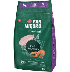 Karma dla psa PAN MIĘSKO Indyk Krewetki XL 3 kg