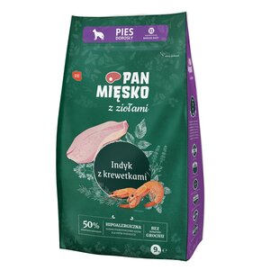 Karma dla psa PAN MIĘSKO Indyk z krewetkami i ziołami XL 9 kg