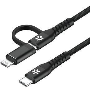 Kabel USB - USB-C - Lightning CELLY 1 m 60W Czarny
