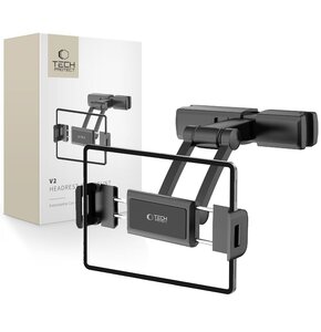 Uchwyt na telefon i tablet TECH-PROTECT V2 Stretchable Headrest Czarny