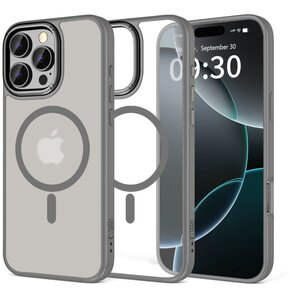 Etui TECH-PROTECT MagEdge MagSafe do Apple iPhone 16 Pro Przezroczysto-tytanowy