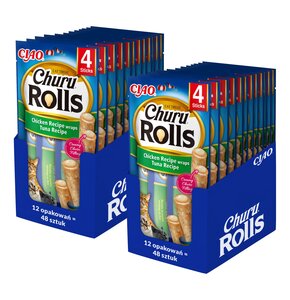 Przysmak dla kota INABA Churu Rolls Kurczak i tuńczyk 96 x 10 g