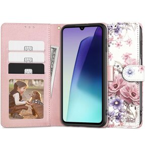 Etui TECH-PROTECT Wallet do Xiaomi Redmi 14C/Poco C75 Kwiaty