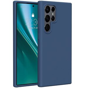 Etui ETTERI Silicone do Samsung Galaxy S24 Ultra Ciemnoniebieski