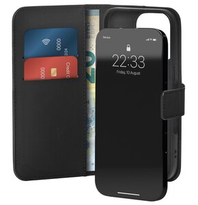 Etui PURO Wallet Stand do Apple iPhone 16 Pro Czarny