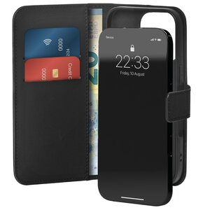 Etui PURO Wallet Stand do Apple iPhone 16 Pro Max Czarny