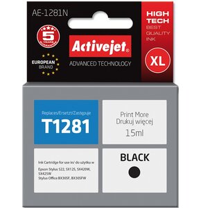 Tusz ACTIVEJET do Epson T1281 Czarny 15 ml AE-1281N