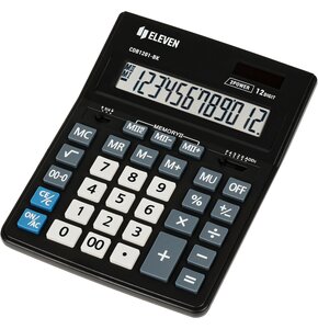 Kalkulator ELEVEN CDB1201-BK Zasilanie bateryjno-słoneczne, 4 pamięci