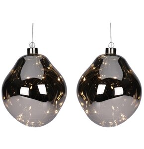 Bombka CHRISTMAS DECORATION Kropla 12 cm Antracytowy (2 sztuki)